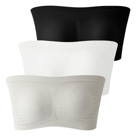 GENGING Women Clearance Bras Women 3 Pack Large Size Stretch Strapless Bras Breathable And Comfort Wireless Bra