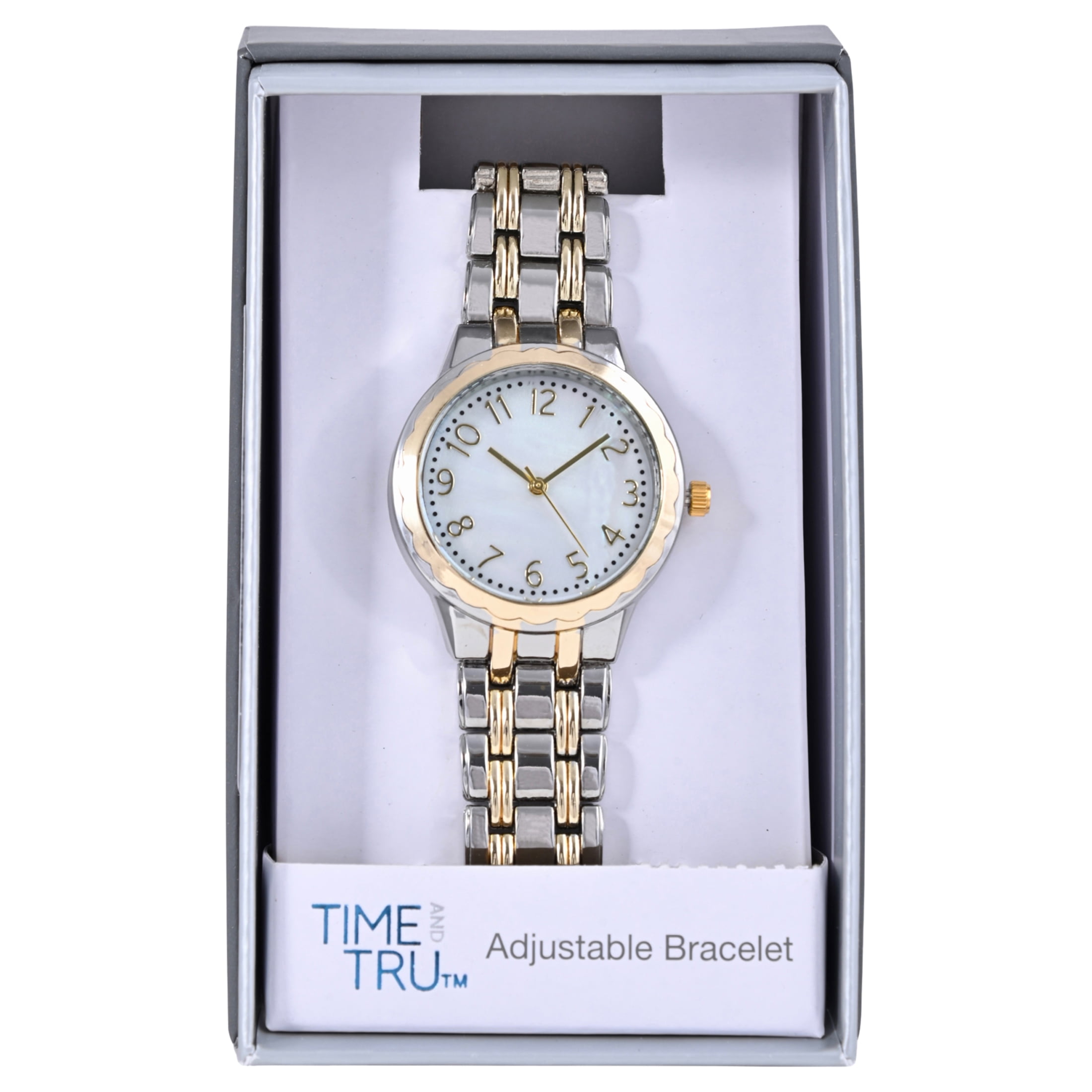 Time and Tru Adult Female Analog Wristwatch in One Size Color Two Tone - 42018WML
