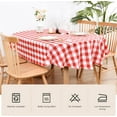 thumbnail image 4 of Farmhouse Oval Checkered Tablecloth Red and White Gingham Table Cloth Buffalo Plaid Fabric Table Cover for Dining Room Kitchen Party Table Decor 60x102 Inch, 4 of 6