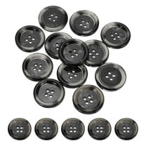 Uxcell 12pcs Sewing Button 25mm (0.98") 4 Holes Resin Round Buttons, Black-grey