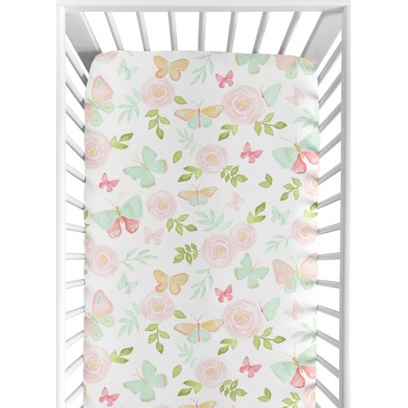 UPC: 0846480063957 | Butterfly Floral Collection Crib Sheet