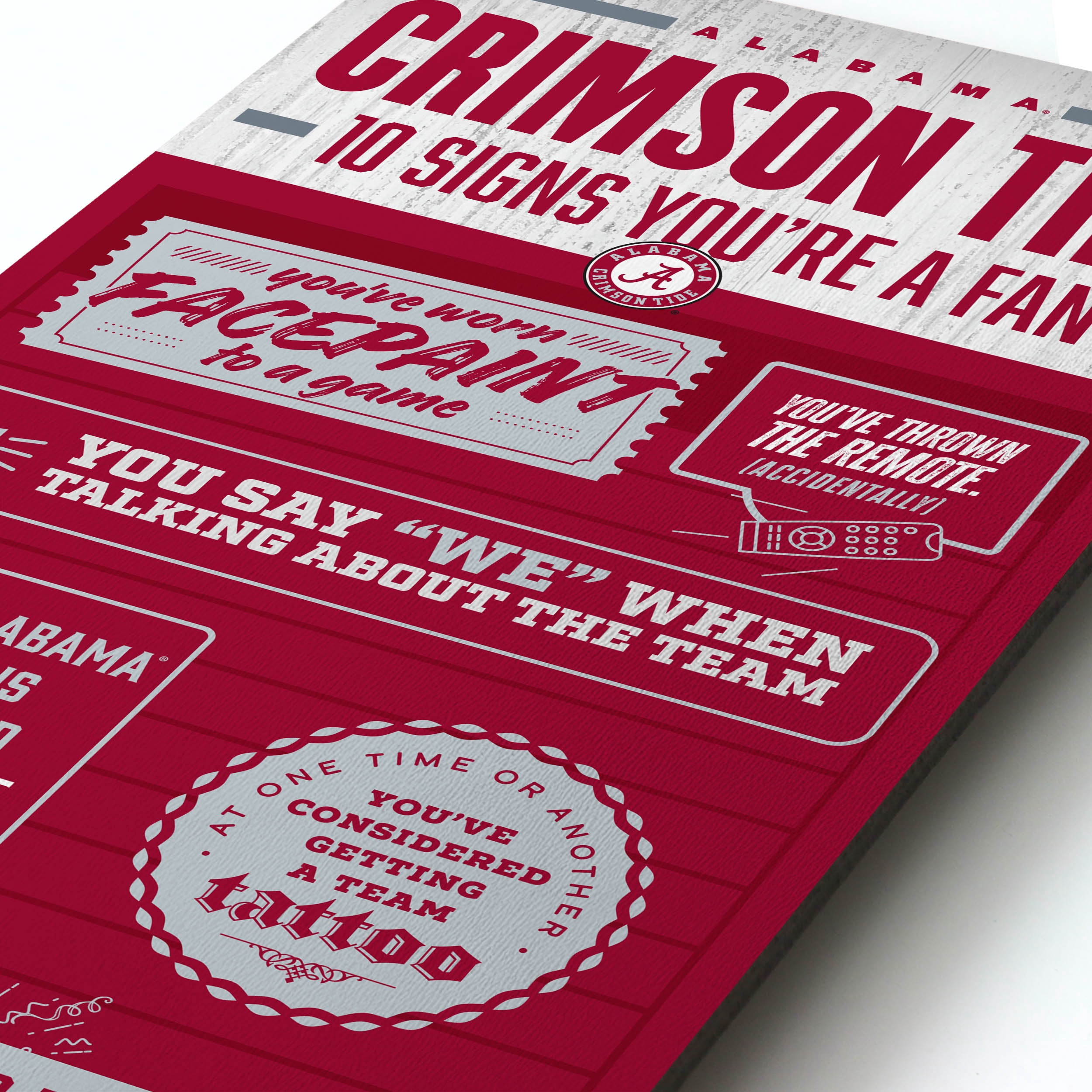 YouTheFan NCAA Alabama Crimson Tide 3D Top 10 Wall Art