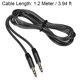 thumbnail image 2 of Cable de audio estéreo macho a macho de 3.5mm, 1.2 metros de largo para auriculares, teléfonos inteligentes y portátiles, negro, 2 of 3