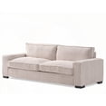thumbnail image 4 of Modern Beige Corduroy 3-Seater Sofa with Sleek Design for Living Room, 4 of 11