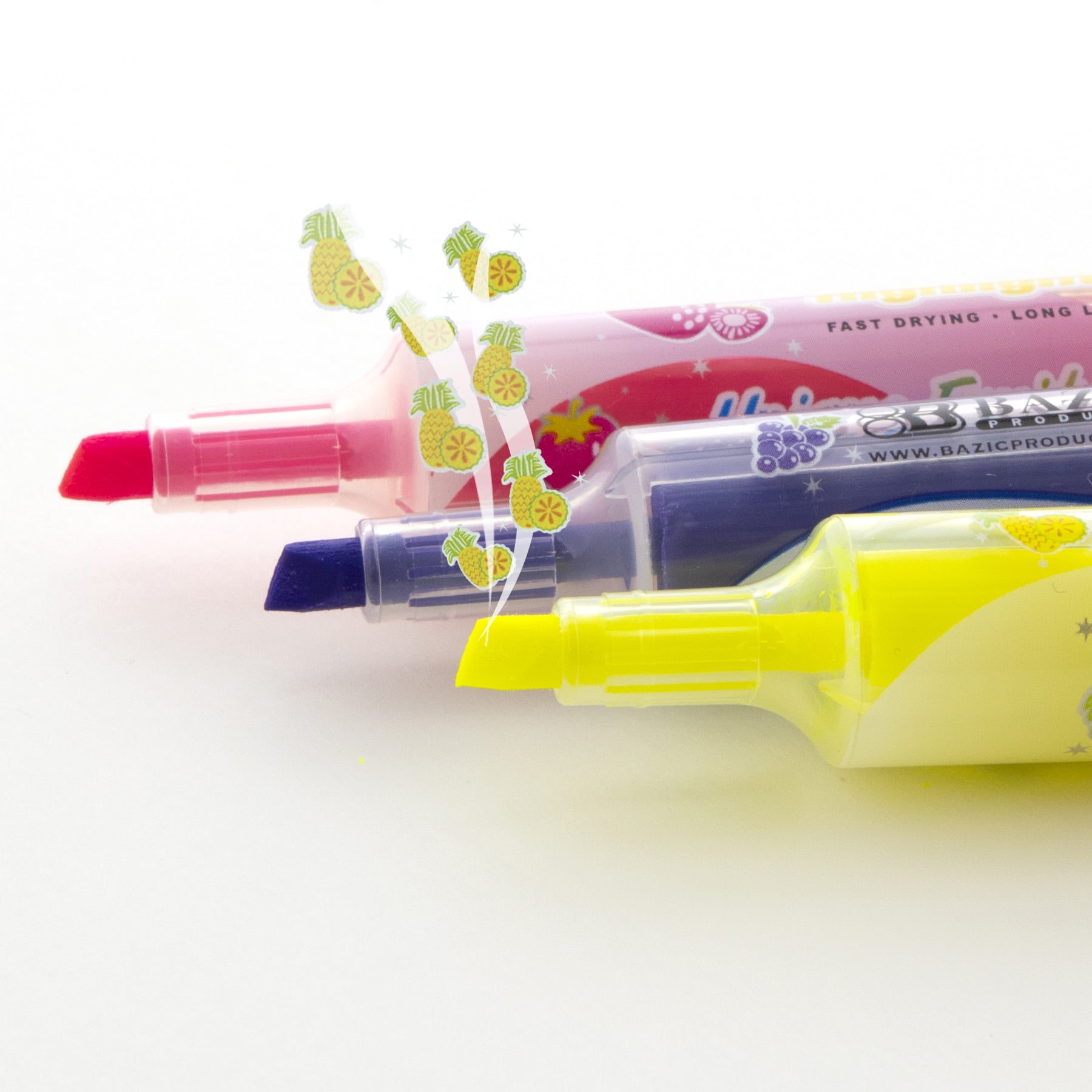 BAZIC Fruit Scented Highlighters Chisel Broad Line Marker(3/Pack), 24-Packs