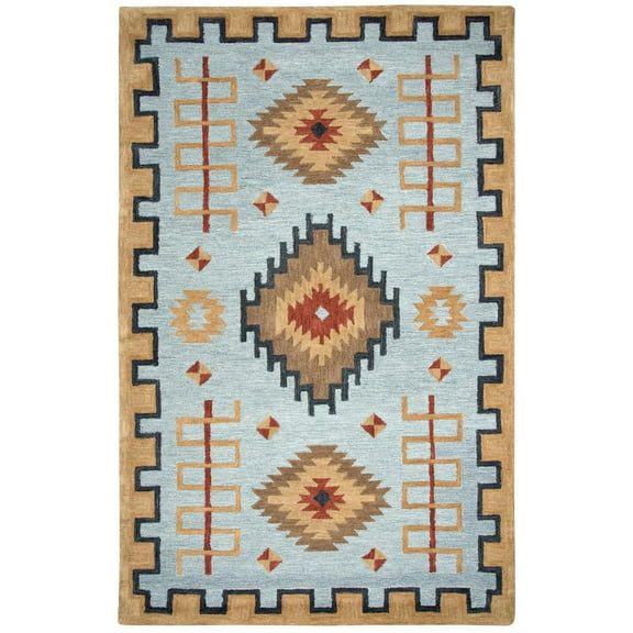 Alora Decor Durango 8' x 11' Tribal Lt. Blue/Multi Hand-Tufted Area Rug