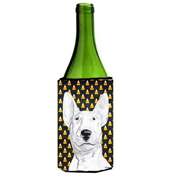 Bull Terrier Halloween Candy Corn Wine bottle sleeve Hugger
