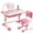 Pink, variant on Yedigre Height Adjustable Kids Desk & Chair Set with LED Lamp – Tiltable Reading Stand & Large Storage Drawer for Ages 3-18