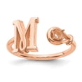 thumbnail image 3 of Auriga Fine Jewelry 925 Sterling Silver/Rose-plated Letter M with Birthstone Ring for Women Size 7, 3 of 6