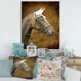thumbnail image 2 of Close Up Portrait Of Brown Horse With White Ears 12 in x 20 in Framed Photography Canvas Art Print, by Designart, 2 of 5