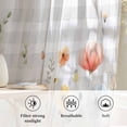 thumbnail image 6 of Botanical Wildflowers Semi Sheer Curtains Drapes for Living Room,Bedroom,French Doors Window 63 Inches Long,Spring Farmhouse Floral Grey Plaid Rod Pocket Chiffon Curtain Drapery Voile Draperies Panel, 6 of 8