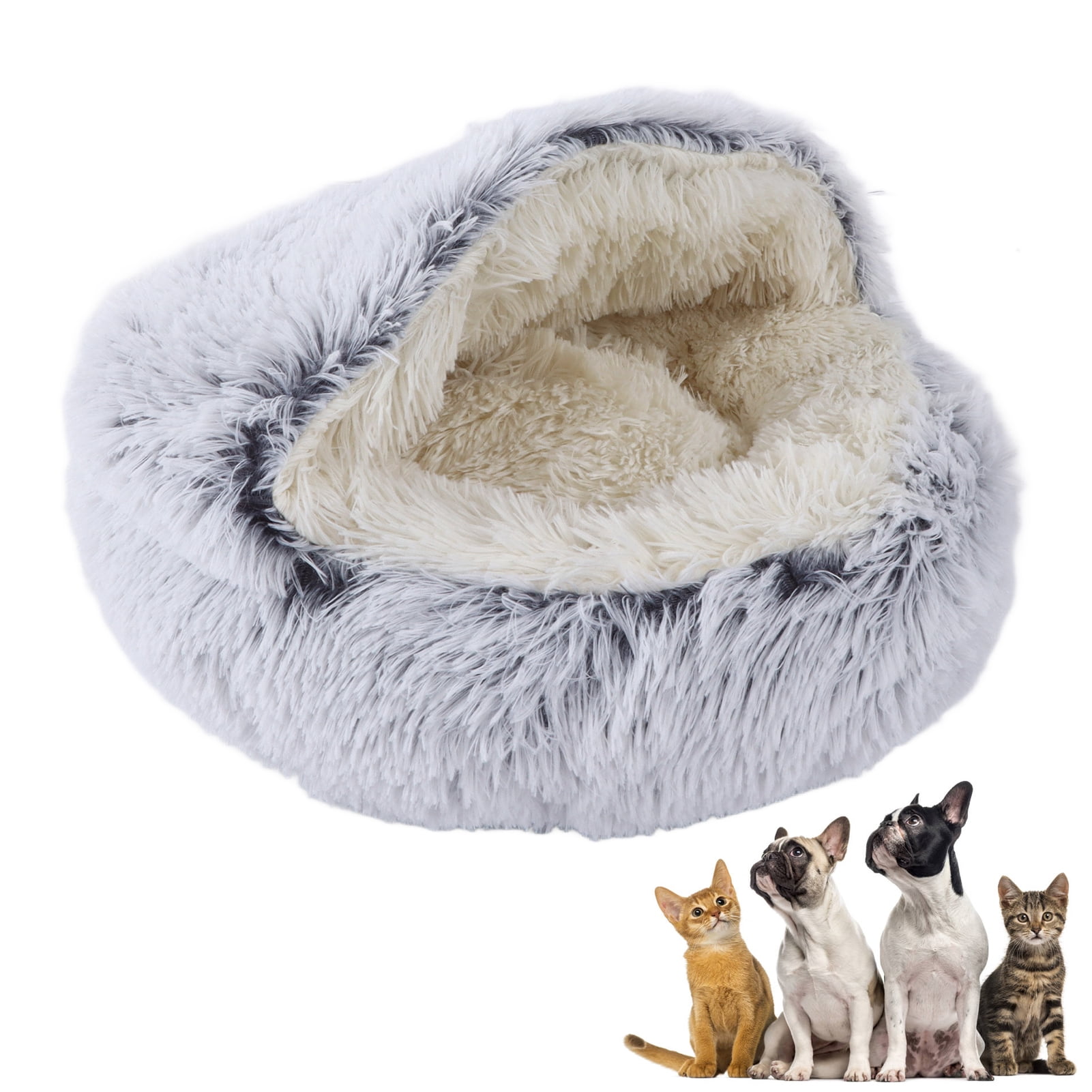 Lit Caverne Pour Chat/chien – 45x30x19 Cm, Intérieur Doux, Entrée Semi-fermée – Chauffant Et Confortable