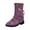 Purple, variant on Jsaierl Womens Mid-calf Snow Boots Fashion Back Strap Elastic Round Toe Square Heel Slip-On Boots Winter Outdoor Warm Casual Shoes