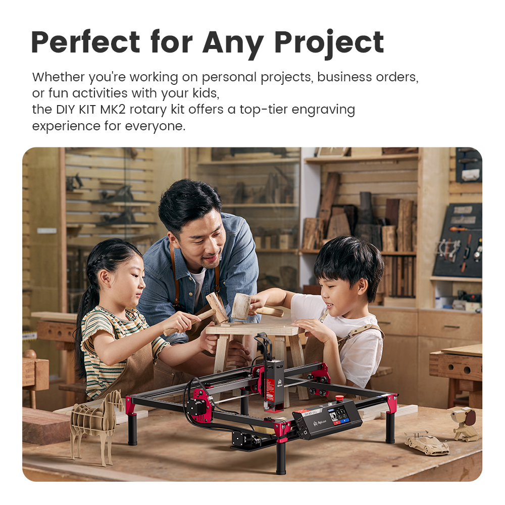 Algo DIY Mini Engraver 10W Output Power, 200mm/s Cutting and Engraving Machine with Air Assist Pump,Honeycomb,Rotary&Raiser for DIY Wood Metal Glass Leather, WiFi APP Control for Beginners