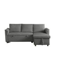 thumbnail image 6 of L-Shaped Corduroy Modular Sectional Couch with Chaise Lounge, Pull-Out Bed, Convertible Sleeper Sofa Bed with Storage for Living Room, Gray, 6 of 7