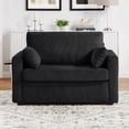 thumbnail image 3 of 47.2" Twin Size Sofa Bed with a Foldable Mattress and Charging Station, Sleeper Sofa Loveseat Sofa with Foldable Side Table and Side Storage Pocket for Living Room, Apartment, Bedroom, Black, 3 of 9