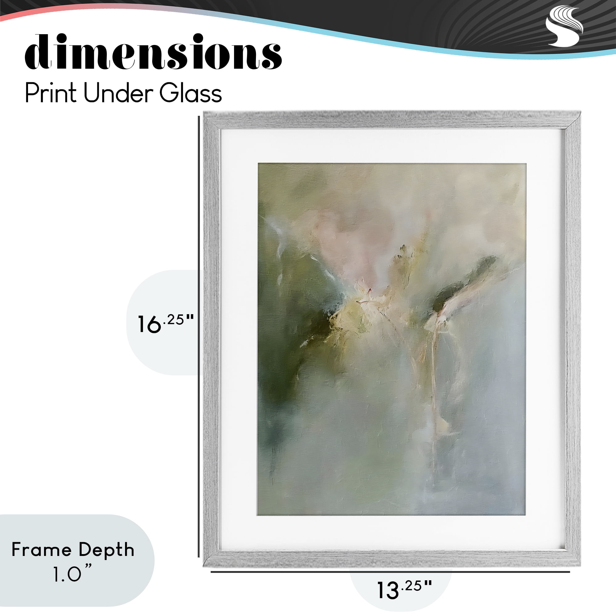 Stupell Industries Ethereal Brushwork Harmony Gray Framed Print Under Glass, design by Riley B