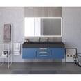 thumbnail image 6 of Nile 60" Blue Wood Floating Vanity with Black Top and Gold Trim, 6 of 10
