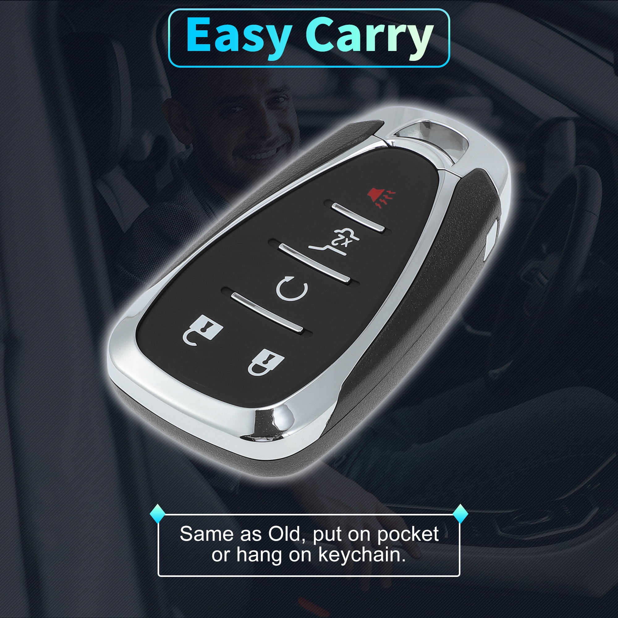 Unique Bargains HYQ4AS 315 MHz Replacement Keyless Entry Remote Smart Key Fob for Chevrolet Equinox 2022 2023 2024 No.13522875 5 Buttons
