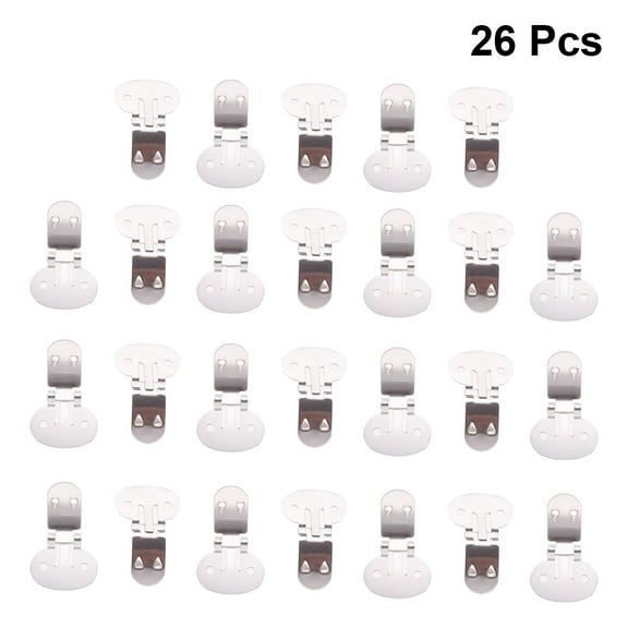 MEIBUTYUP 26Pcs Transparent Metal Shoe Clips Flat Stainless Steel for Decorating Shoes