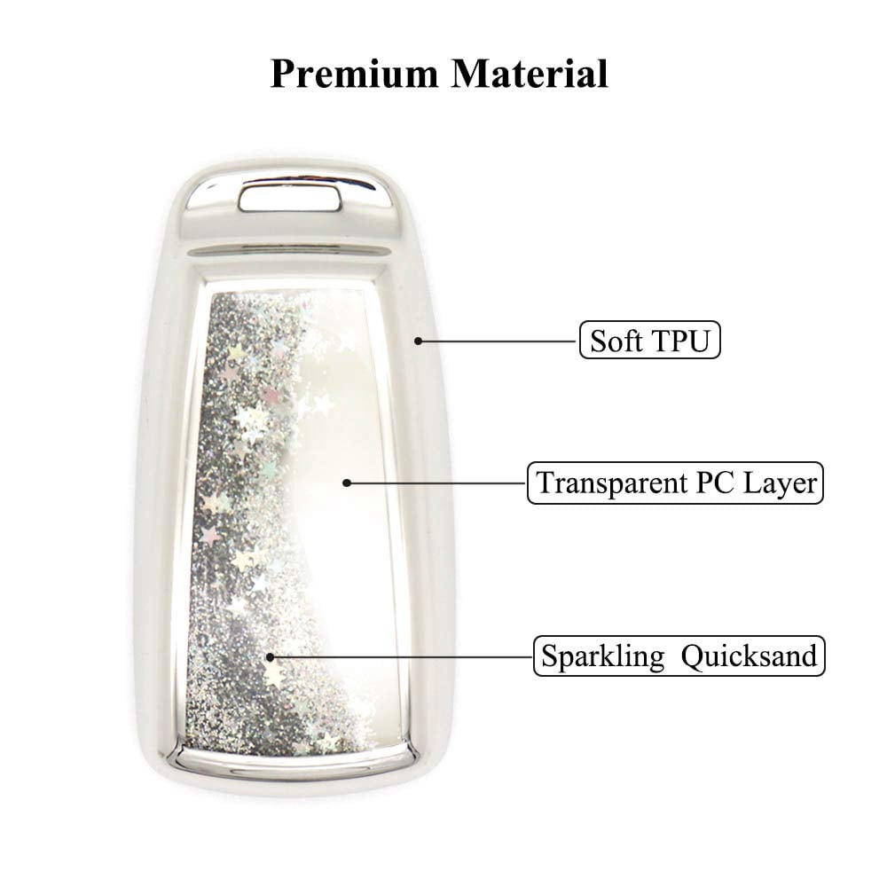 Key Shell Key Fob Cover Case Keychain Compatible with Audi A3 A4 A6 TT Q5 Q7 S5 SQ5 R8 Key Case Holder Protecto Keychain