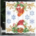 thumbnail image 4 of Ambesonne Christmas Shower Curtain, Stocking Santa Hat, 69"Wx75"L, Multicolor, 4 of 5