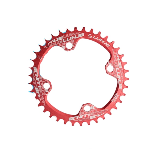 Platos anchos y estrechos redondos 36T Toystoory CNC rueda de cadena bicicleta montaña 4 agujeros Rojo 38T