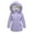Purple, variant on Girls Winter Parka Coats Fleece Lined Padded Warm Puffer Jackets Faux-F𝐮r Hood Waterproof down Outwear for Teen Kids