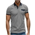 thumbnail image 1 of pstuiky camisetas camisas para hombre, Blusa informal de cuello redondo y manga corta de color liso para hombre camisas casuales para hombre xxl, 1 of 8