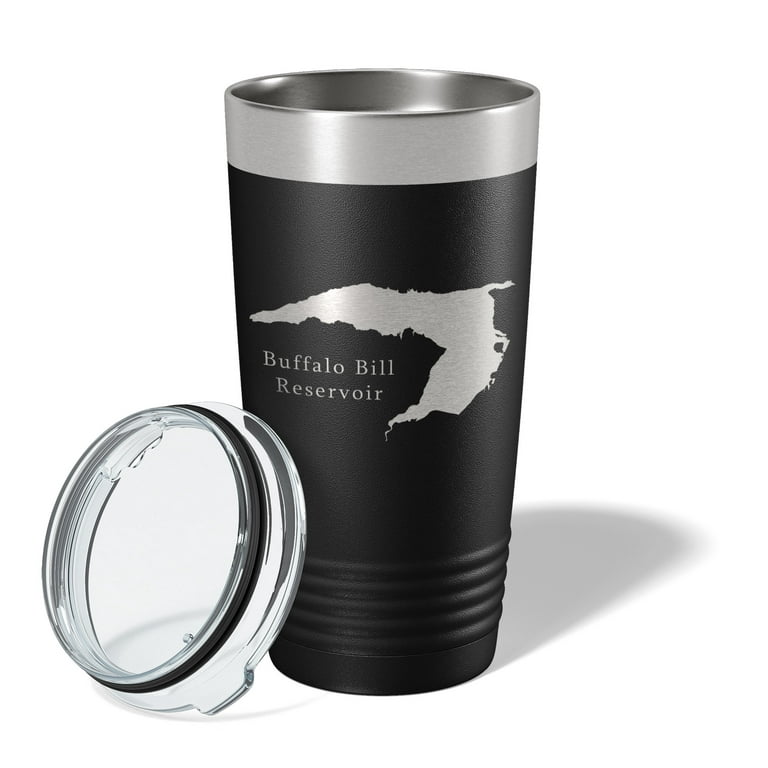 Buffalo Etched Double Wall Glass Mugs