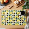 thumbnail image 2 of Lemon Yellow Placemats Set of 8, Watercolor Fruit Black White Buffalo Plaid Placemats for Dining Table, Place Mats for Kitchen Tabletop, Waterproof Wipeable Dining Table Mats Set, 2 of 9