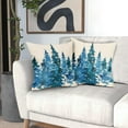 thumbnail image 5 of ABSOP Watercolor Green Tree Pillow Covers 22X22 Inch Set of 2 Winter Christmas Pillow Cases Watercolor Rustic Forest Pillowcase for Living Room Couch Sofa Porch Outdoor, 5 of 7