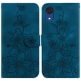 thumbnail image 2 of Compatible avec Samsung Galaxy A03 Core Étui Portefeuille en Relief Lily avec Porte-Cartes en Cuir PU, 2 of 5