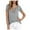 Gray, variant on PATLOLLAV Summer Womens Tops Ladies V Neck Short Sleeve Casual Tunic Beach Solid T-shirt