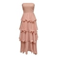 thumbnail image 5 of Women's Strapless Ruffle Tiered Maxi Dress Summer Elegant Bodycon Backless Flowy Gown Formal Evening Dress Casual Summer Dress Women Dressy Fall Dresses for Women Dresses for Women for Work Split, 5 of 5