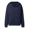 thumbnail image 7 of Hpapadks Womens Hoodies Oversized Soft Zip Up Long Sleeve Solid Loose Fit Warm Hooded Sweatshirts for Women Navy XXL, 7 of 7
