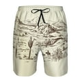 thumbnail image 3 of Cauagu Wild West Desert With Cowboys Print Men's Swim Trunks,Hawaiian Bathing Suit Swimsuits Beach Shorts with Pockets for Men Quick Dry Swimming Board Shorts-Large, 3 of 6