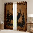 thumbnail image 2 of Feelyou Moose Elk Deer Curtains Pack of 2 (42x84 Each) for Kid, Pine Tree Botanical Curtains Blackout, Farmhouse Animals Theme Bedroom Curtains, Black Out Curtains Decor, 2 of 6