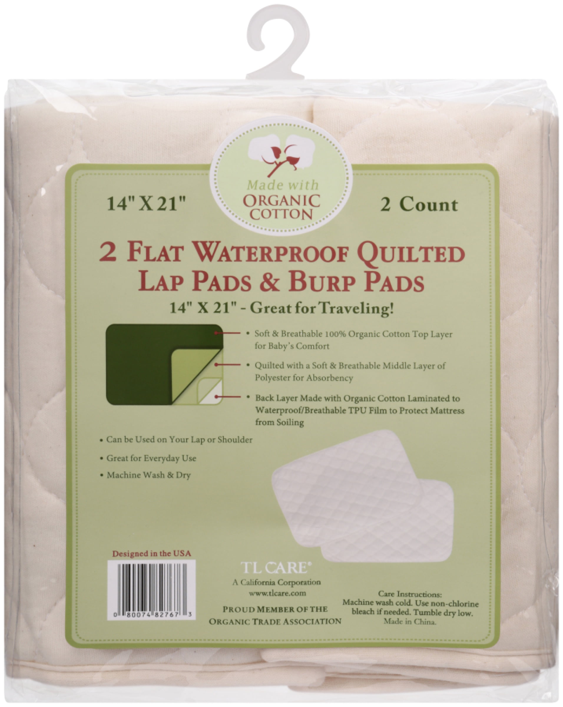 American baby company organic waterproof quilted multi use pad cover Natural Color Vinyl Free American Baby Company Waterproof Quilted Lap And Burp Pad Cover Made With Organic Cotton 2 Pack Mimbarschool Com Ng