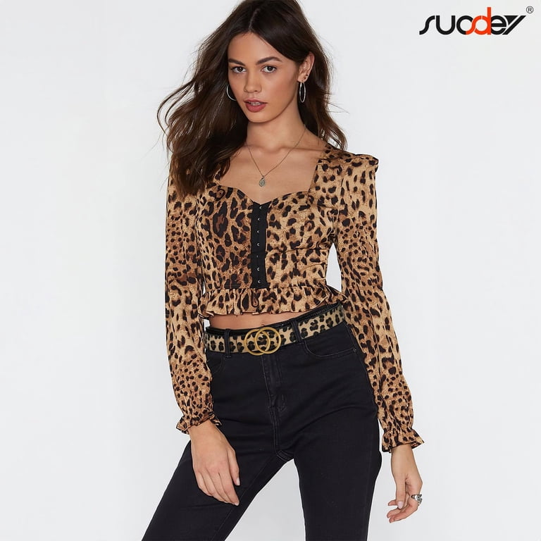 SUOSDEY Women's Plus Size Leopard Leather Belt photo 4