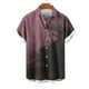 thumbnail image 3 of Mens Casual Manga Corta Botón Abajo Camisas Turndown Cuello Blusa de Impresión, Poliéster Ligero Top de la Moda para el Verano Al Aire Libre Y el Uso Diario, 3 of 6