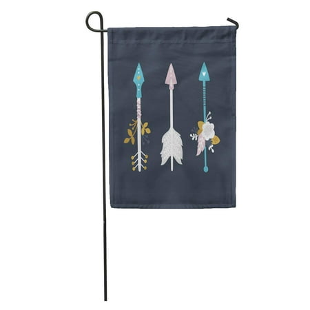 Date Arrow Flag SIDONKU Arrows Flowers Feathers Branches and Nature Floral Tribal Boho Birthday Save The Date Baby Garden Flag Decorative Flag House Banner 28x40 inch ()
