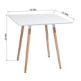 thumbnail image 3 of Homycasa Modern Square Dining Table with White Top and Natural Wood Legs, 3 of 6