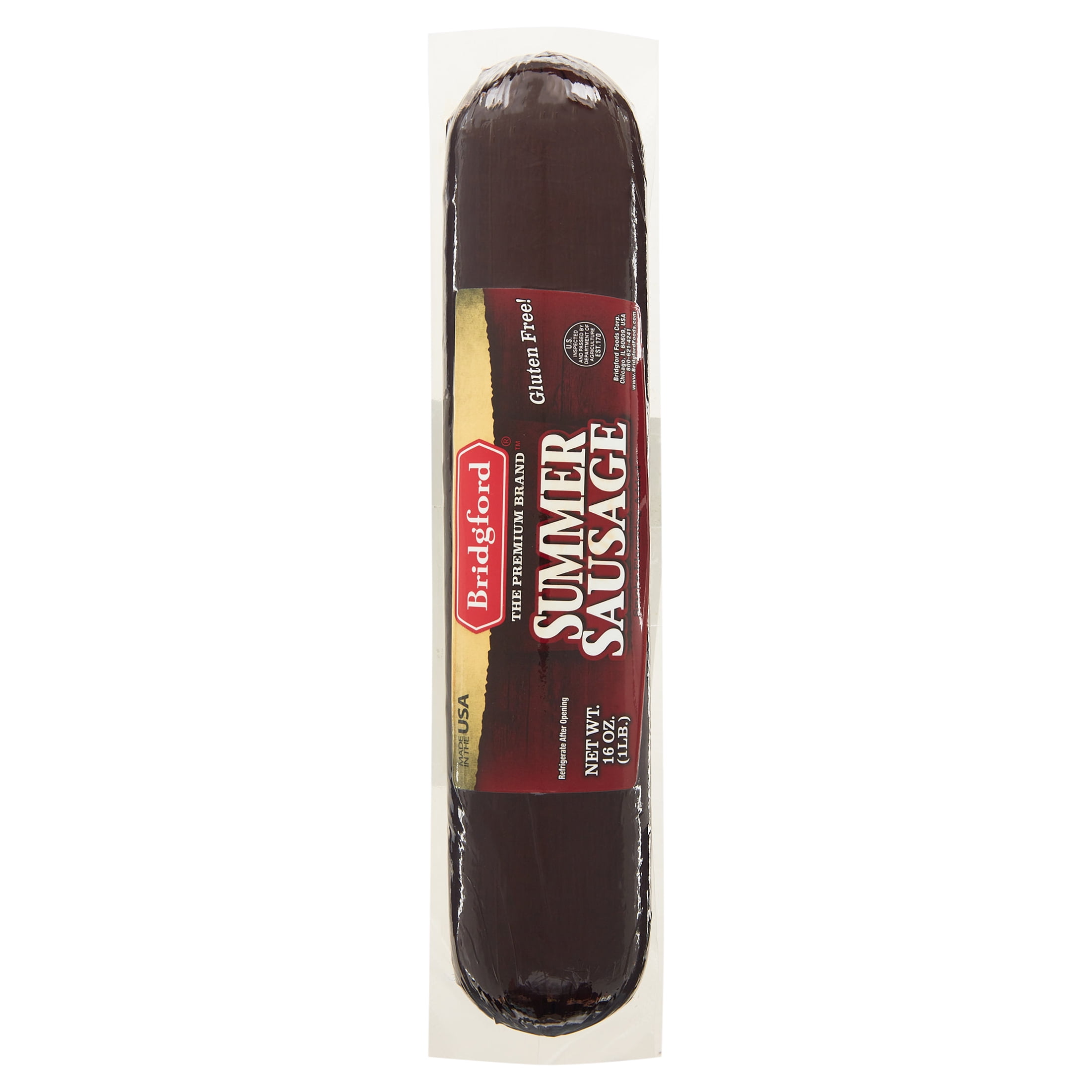 (3 pack) Bridgford Gluten-Free Fully Cooked Original Summer Sausage, 16 oz pack