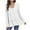 White, variant on Fanxing Zip Up Hoodie for Women Pleated Tiered Ruffle Hooded Sweatshirt Jackets Casual Dressy Long Sleeve Hooded Coat Dark Gray L
