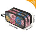 thumbnail image 4 of FORMRS Pencil Case with 3 Compartments Zipper Pouch, Elementary School Level and up, Vibrant Blooming Flowers, 4 of 8