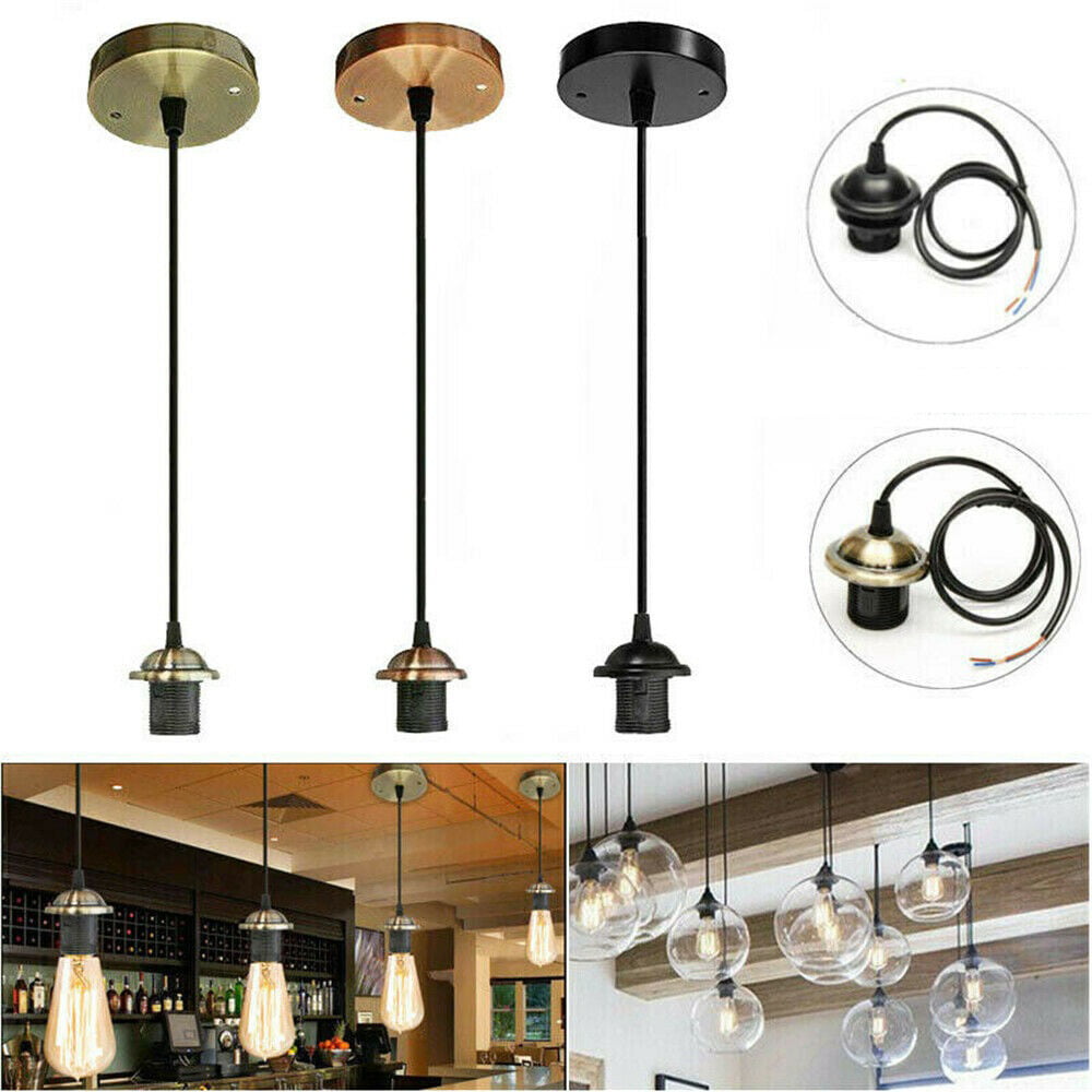 Ceiling Light Base Holder Mounted Wall Lamp Holder Fixture Chandelier Light Socket Pendant Bulb Lamp Screw Socket for Home and Kitchen Gold
