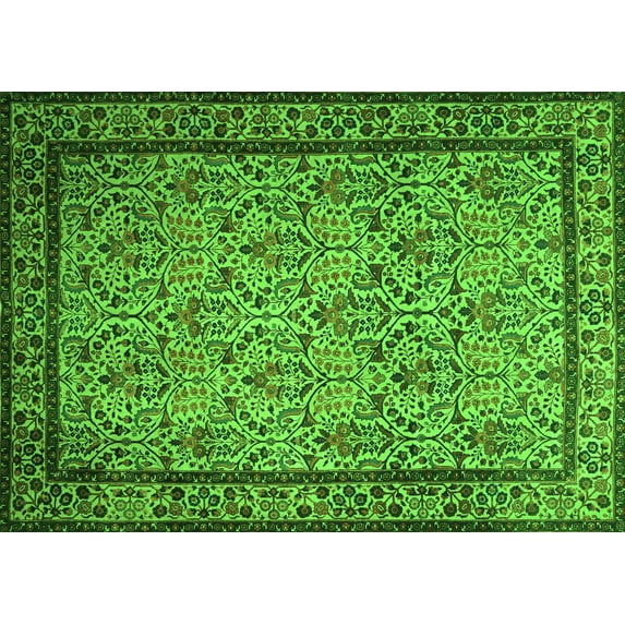 Ahgly Company Indoor Rectangle Persian Green Traditional Area Rugs, 3' x 5'