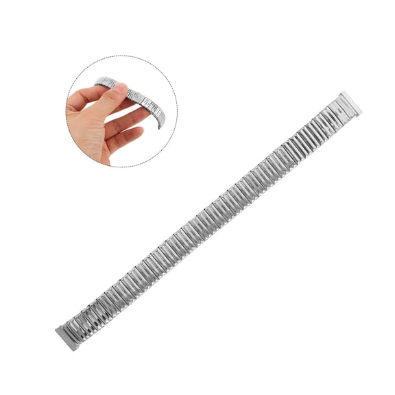 POPETPOP Flexible Stainless Steel Elastic Watch Band Replacement, Scratch Resistant Strap for Men and Women