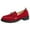 Red, variant on XIMIN Women's Platform Fashion Loafer Comfortable Solid Color Suede Chunky Sole Penny Business Casual Shoes Casual Slip on Dressy Office Work Shoes